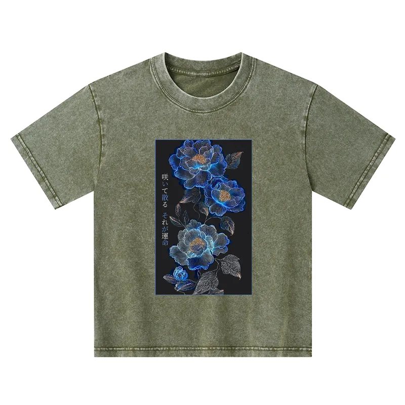 Tokyo-Tiger The Sea Of Flowers In The Darkness Kids Washed T-Shirt