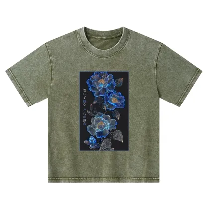 Tokyo-Tiger The Sea Of Flowers In The Darkness Kids Washed T-Shirt