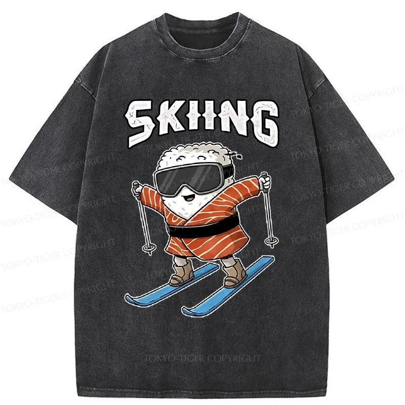 Tokyo-Tiger Sushi Ski Japan Washed T-Shirt