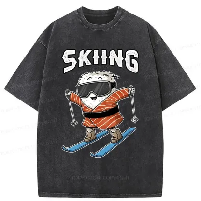 Tokyo-Tiger Sushi Ski Japan Washed T-Shirt
