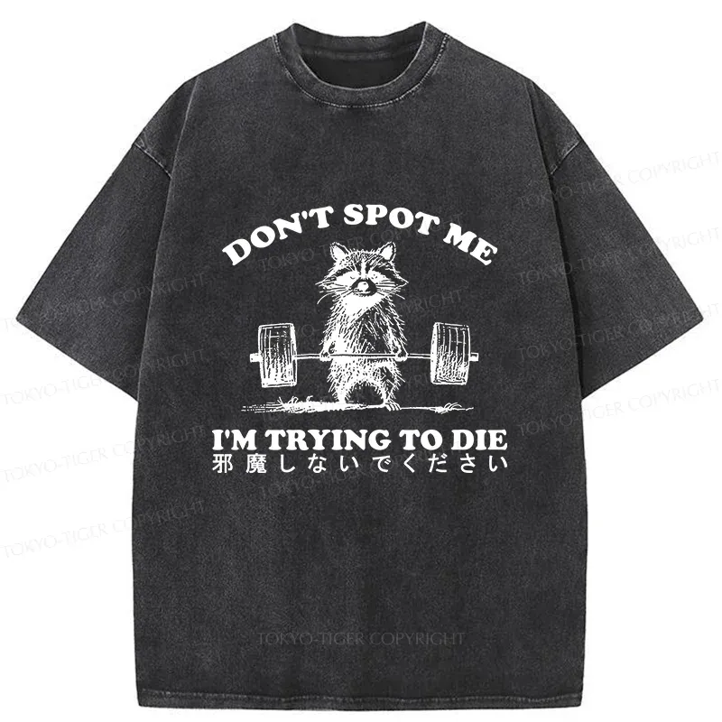 Tokyo-Tiger Fitness Raccoon Washed T-Shirt