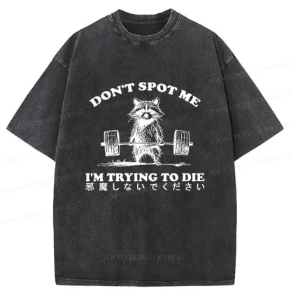 Tokyo-Tiger Fitness Raccoon Washed T-Shirt