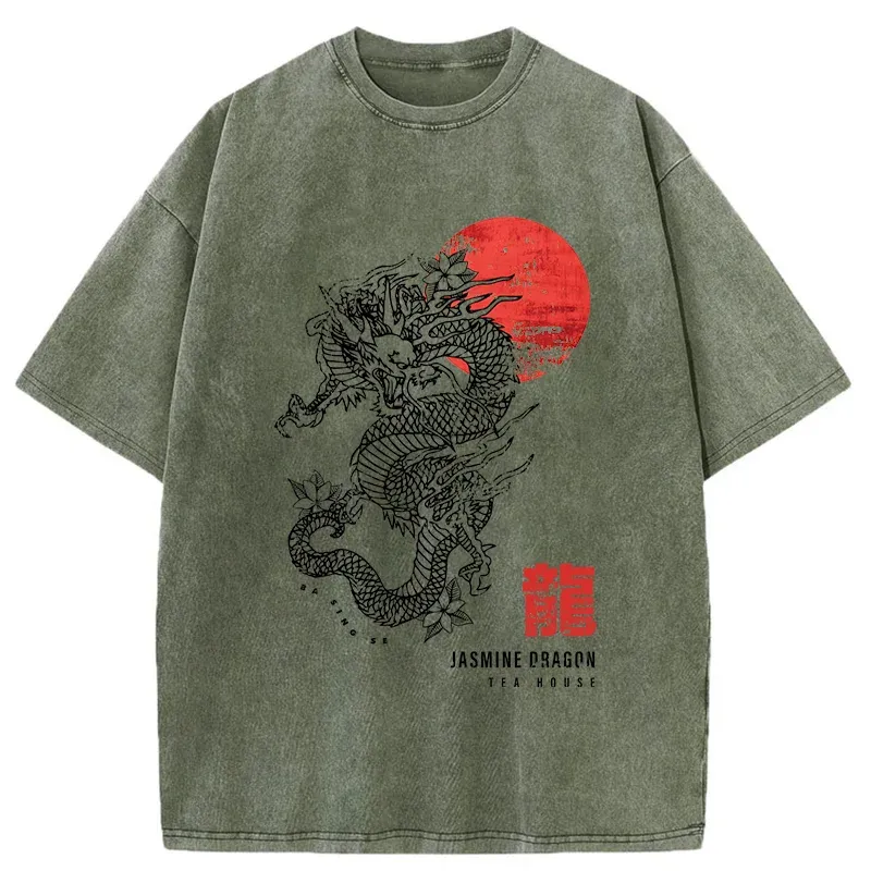 Tokyo-Tiger Japanese Dragon Washed T-Shirt