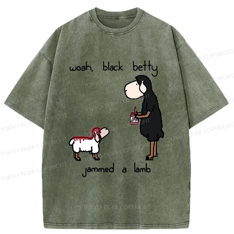 Tokyo-Tiger Spread Jam On The Lamb Washed T-Shirt