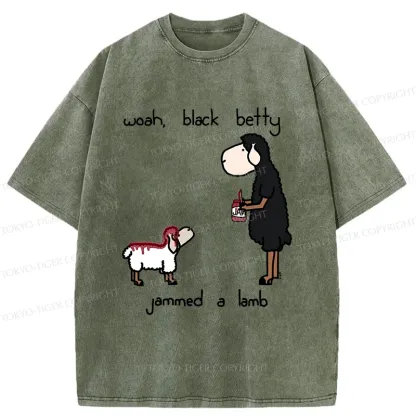 Tokyo-Tiger Spread Jam On The Lamb Washed T-Shirt