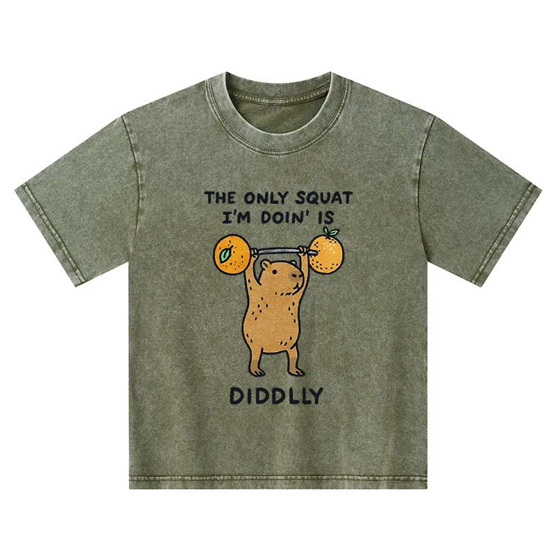 Tokyo-Tiger Diddly Capybara Kids Washed T-Shirt