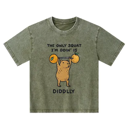 Tokyo-Tiger Diddly Capybara Kids Washed T-Shirt