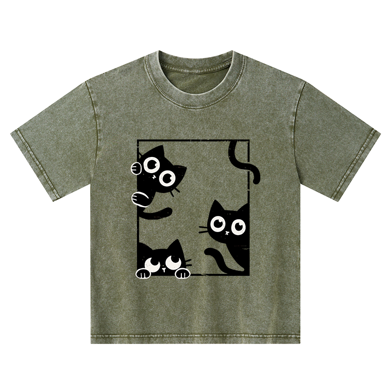 Tokyo-Tiger Looking At Your Cats Kids Washed T-Shirt