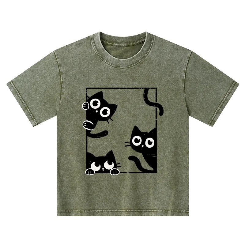 Tokyo-Tiger Looking At Your Cats Kids Washed T-Shirt