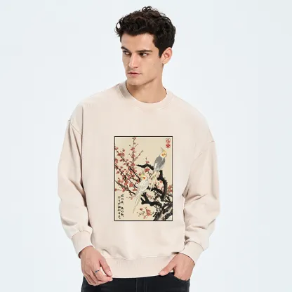Tokyo-Tiger Whispers of Silent Blossoms Washed Sweatshirt