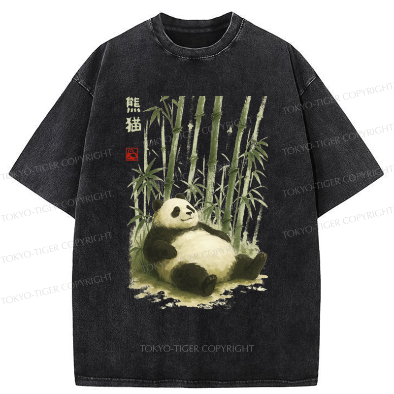 Tokyo-Tiger The Adorably Clumsy Panda Washed T-Shirt