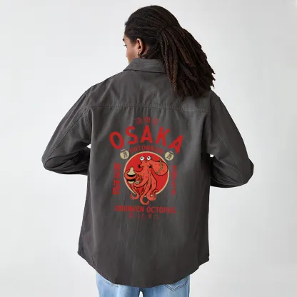 Tokyo-Tiger Drunken Octopus Japan Men's Corduroy Work Jacket