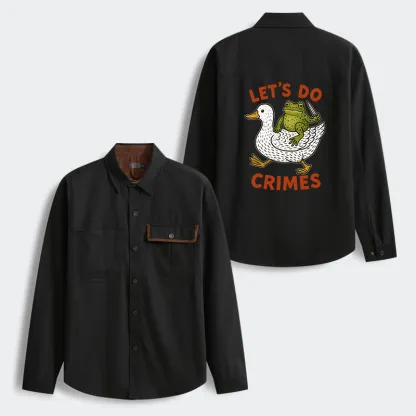 Tokyo-Tiger Frog Ready To Commit Crime Men's Corduroy Work Jacket
