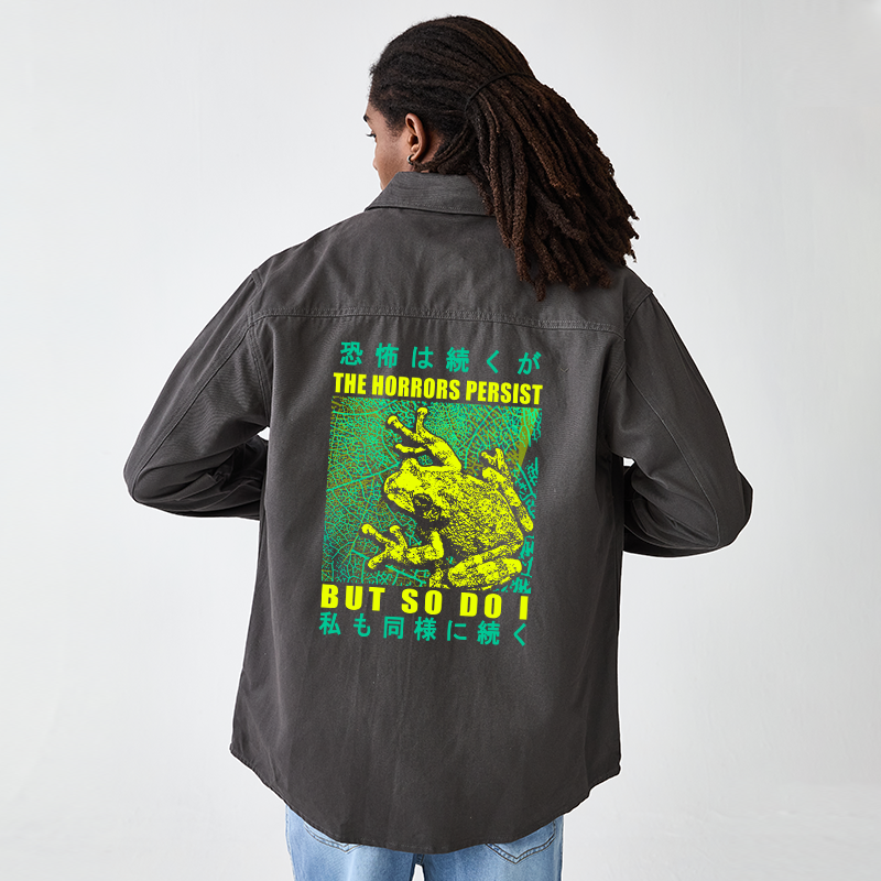 Tokyo-Tiger The Horrors Persist Forg Men's Corduroy Work Jacket