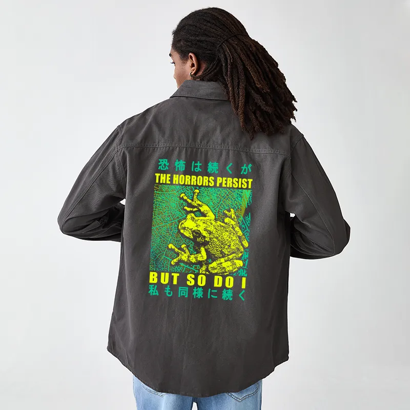 Tokyo-Tiger The Horrors Persist Forg Men's Corduroy Work Jacket