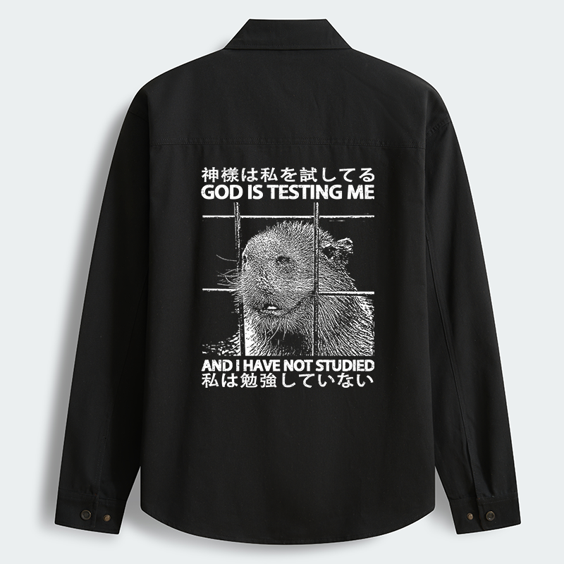 Tokyo-Tiger God Is Testing Me Men's Corduroy Work Jacket