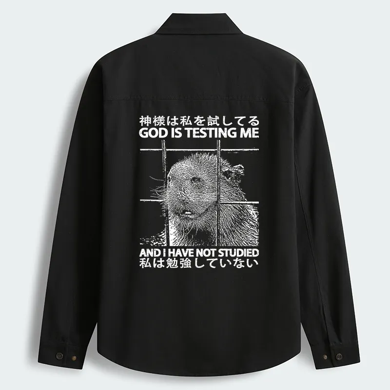 Tokyo-Tiger God Is Testing Me Men's Corduroy Work Jacket