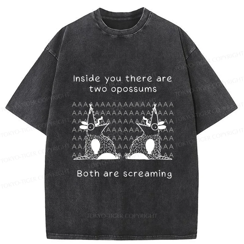 Tokyo-Tiger Screaming Opossums Washed T-Shirt