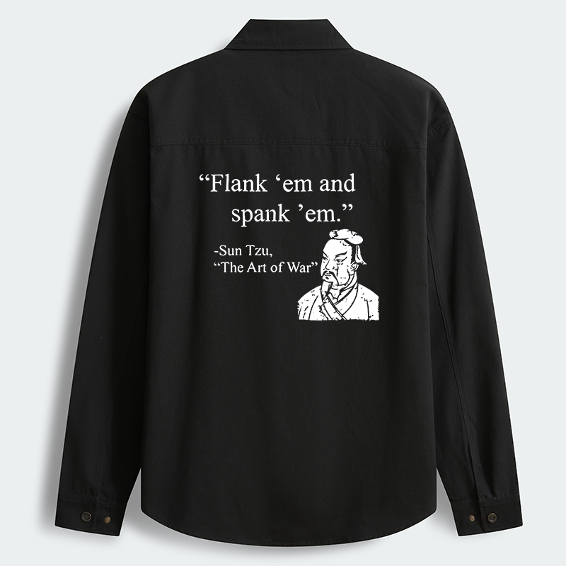 Tokyo-Tiger The Art Of War Funny Men's Corduroy Work Jacket