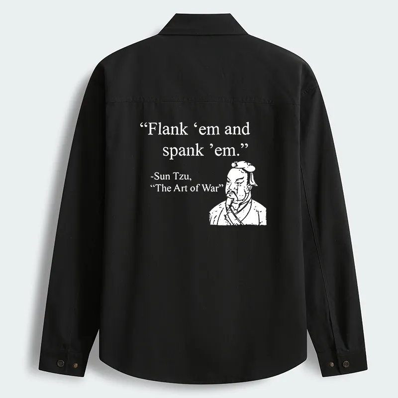 Tokyo-Tiger The Art Of War Funny Men's Corduroy Work Jacket