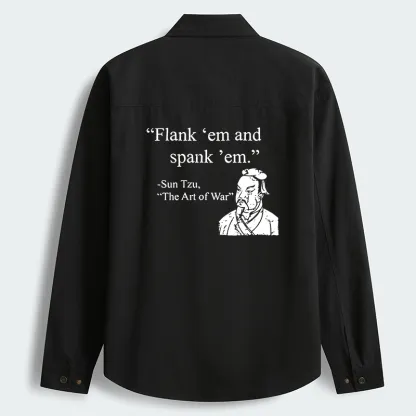 Tokyo-Tiger The Art Of War Funny Men's Corduroy Work Jacket