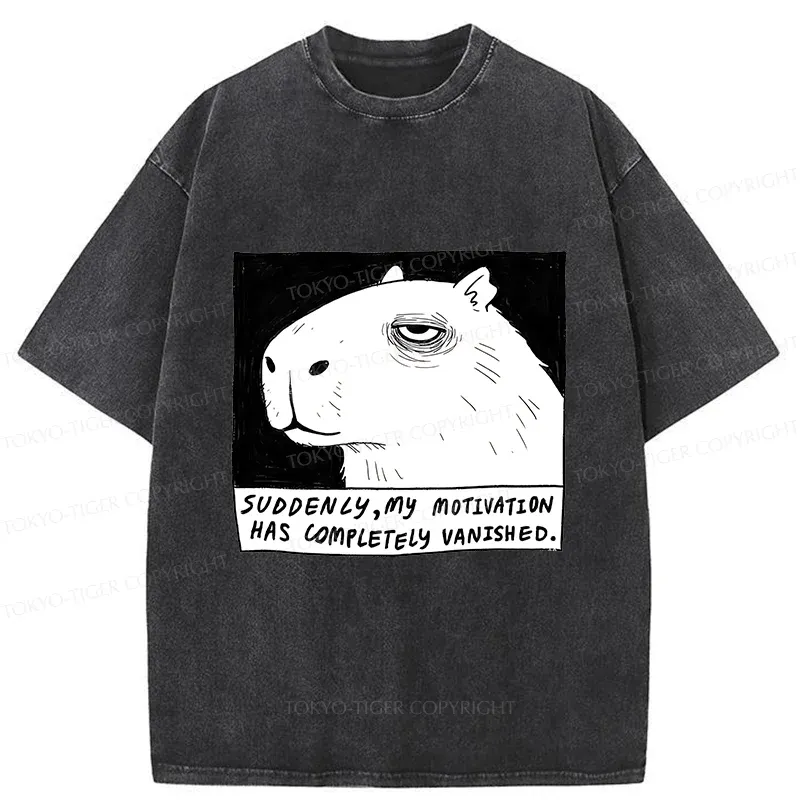 Tokyo-Tiger Power Has Completely Disappeared Washed T-Shirt