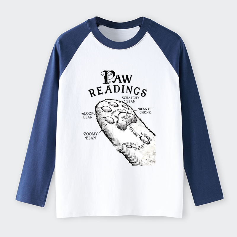 Tokyo-Tiger Funny Cat Paws Raglan Long Sleeve T-shirt