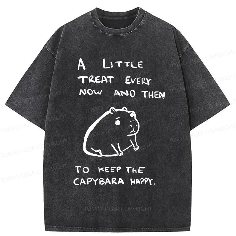 Tokyo-Tiger Keep Capybara Happy Washed T-Shirt