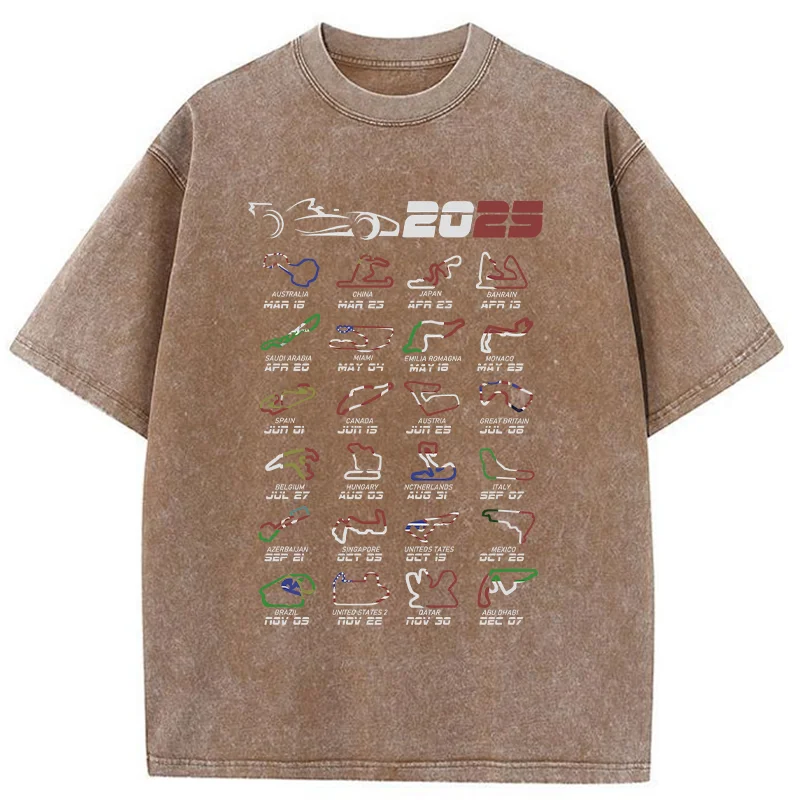 Tokyo-Tiger The 2025 Racing Map Washed T-Shirt