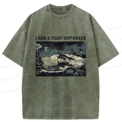 Tokyo-Tiger Shipwreck Meme Washed T-Shirt