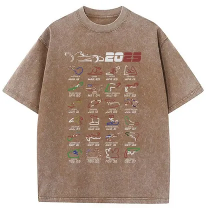 Tokyo-Tiger The 2025 Racing Map Washed T-Shirt