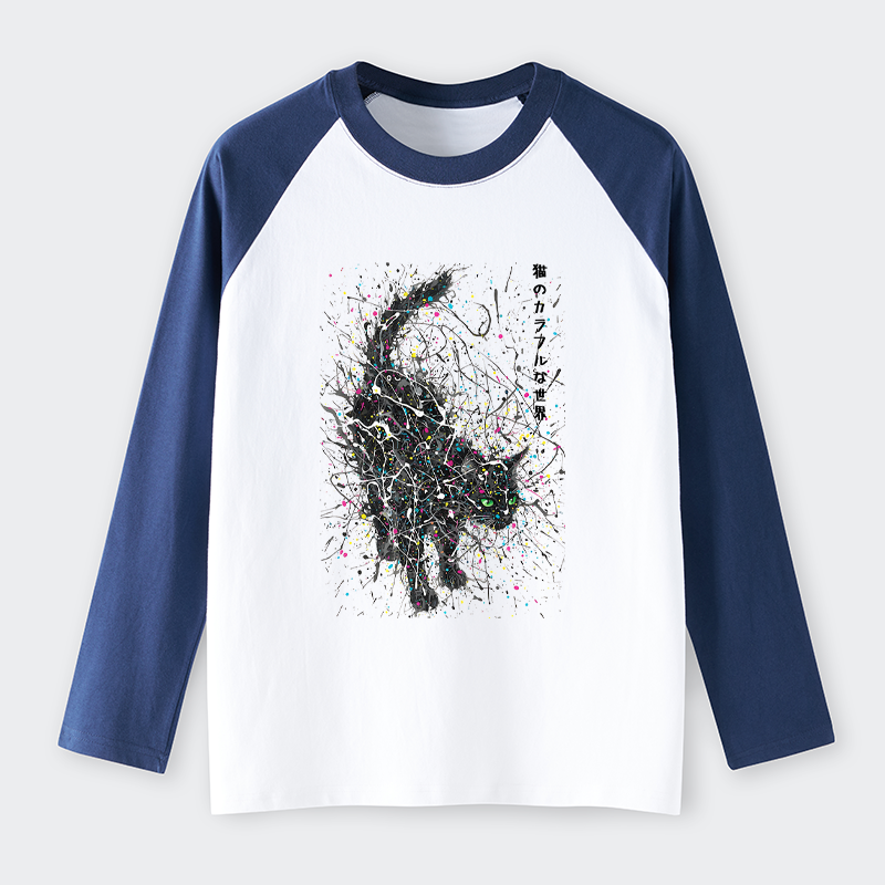 Tokyo-Tiger In The Spectrum Of Cats Raglan Long Sleeve T-shirt