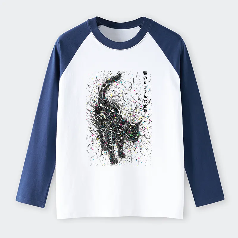 Tokyo-Tiger In The Spectrum Of Cats Raglan Long Sleeve T-shirt