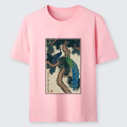 Tokyo-Tiger Peacocks in Snowy Pines Classic T-Shirt