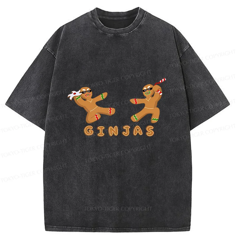 Tokyo-Tiger Gingerbread Ninja Washed T-Shirt