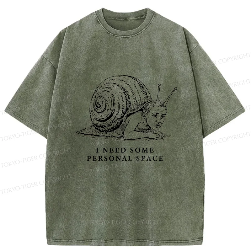 Tokyo-Tiger Snail Man Washed T-Shirt