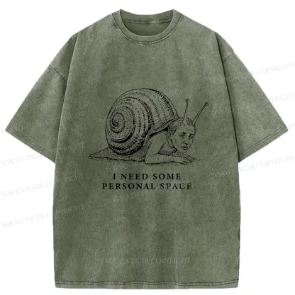 Tokyo-Tiger Snail Man Washed T-Shirt