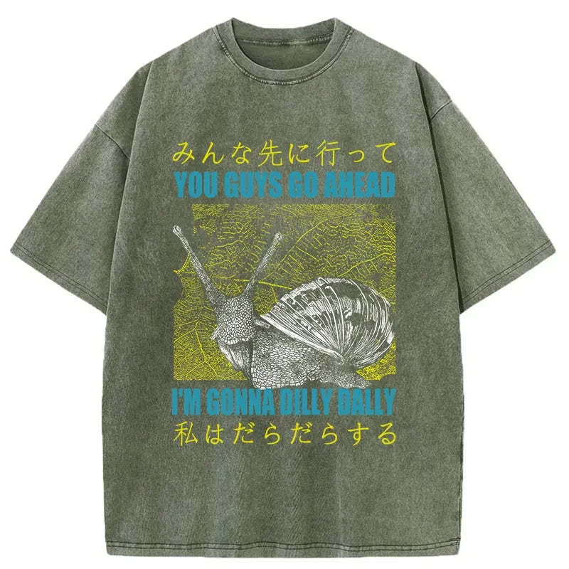 Tokyo-Tiger Slow Snail Japanese Washed T-Shirt
