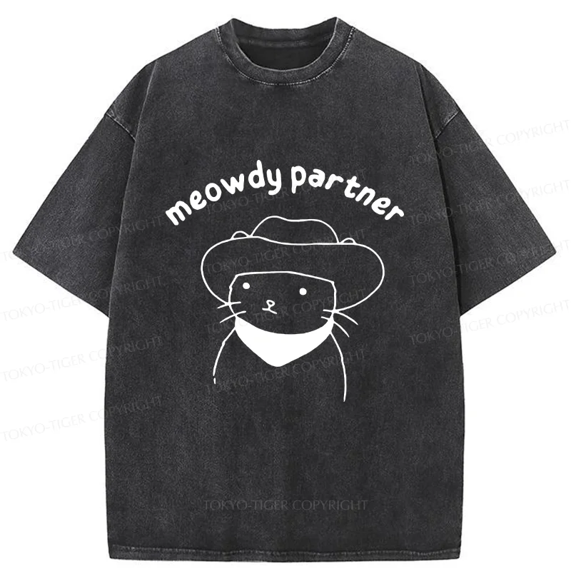 Tokyo-Tiger Cat Companion Washed T-Shirt