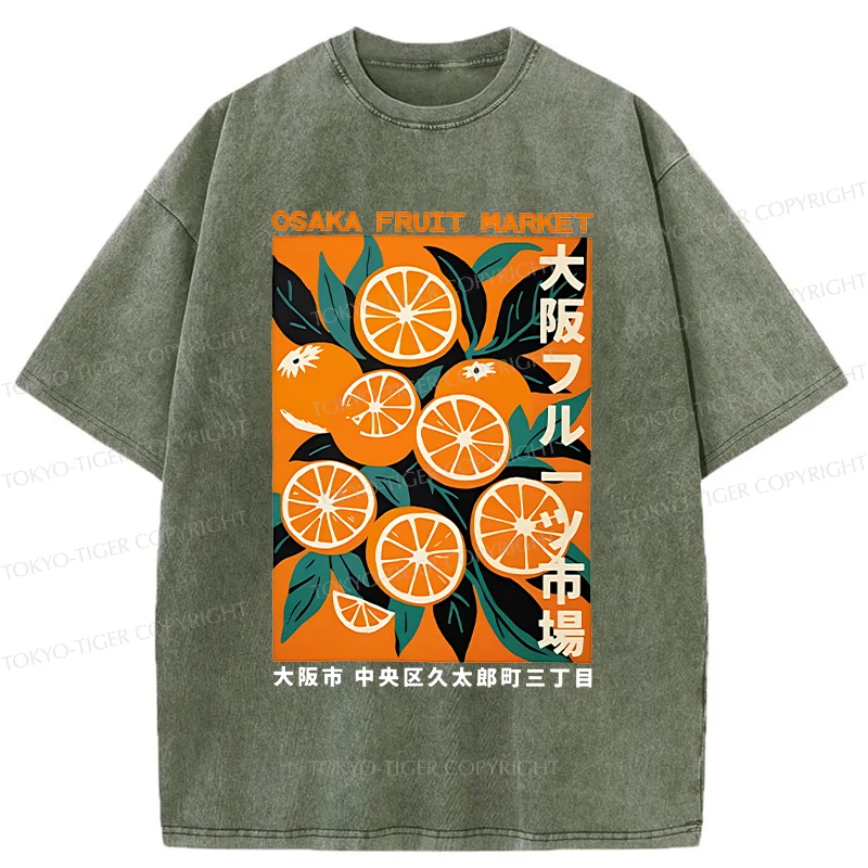 Tokyo-Tiger Osaka Orange Poster Washed T-Shirt