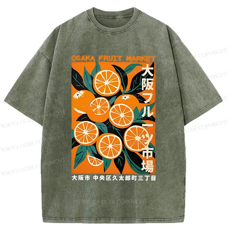 Tokyo-Tiger Osaka Orange Poster Washed T-Shirt