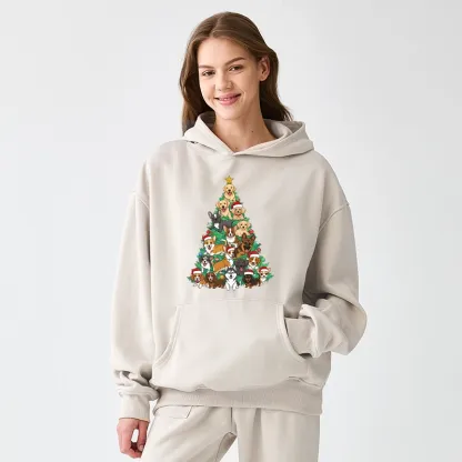 Tokyo-Tiger Christmas Tree Dog Funny Aldult Fleece Hoodie