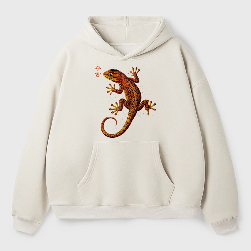 Tokyo-Tiger Retro Gecko Funny Aldult Fleece Hoodie