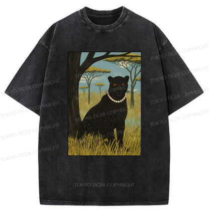 Tokyo-Tiger The Pearl Leopard Of The Savanna Washed T-Shirt
