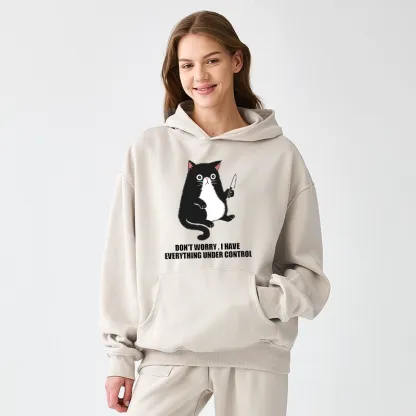 Tokyo-Tiger Cat Said Don't Worry Aldult Fleece Hoodie