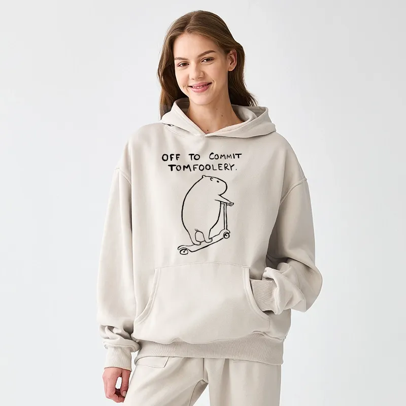 Tokyo-Tiger Capybara Is Ready To Do Something Bad Aldult Fleece Hoodie