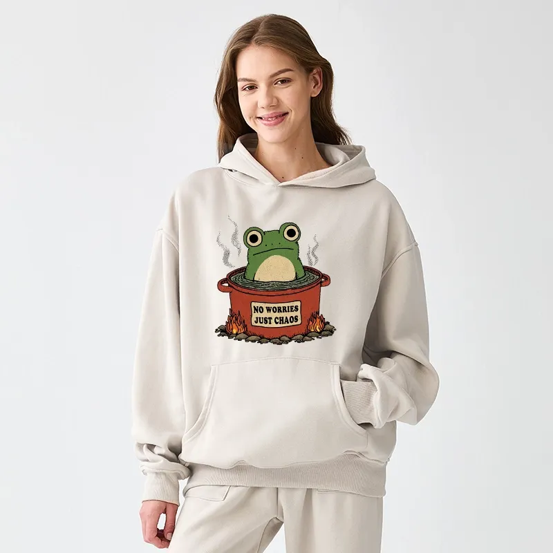 Tokyo-Tiger Frog：No Worries，Just Chaos Aldult Fleece Hoodie