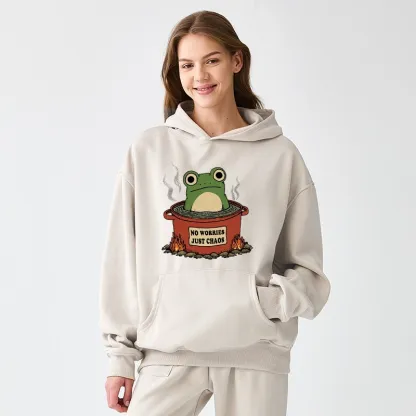Tokyo-Tiger Frog：No Worries，Just Chaos Aldult Fleece Hoodie