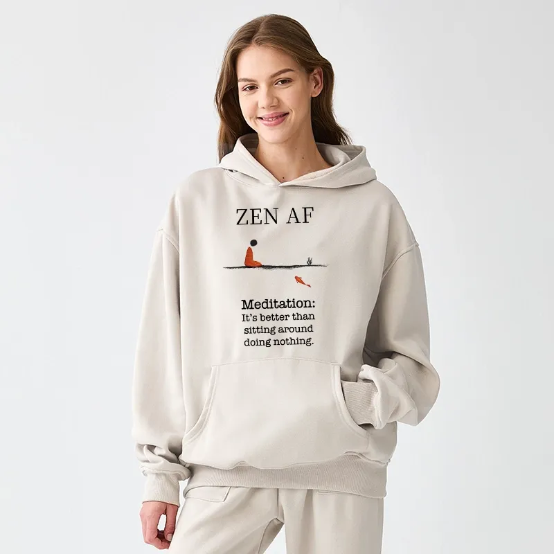 Tokyo-Tiger Zen Vibes Only: The Power of Meditation Aldult Fleece Hoodie