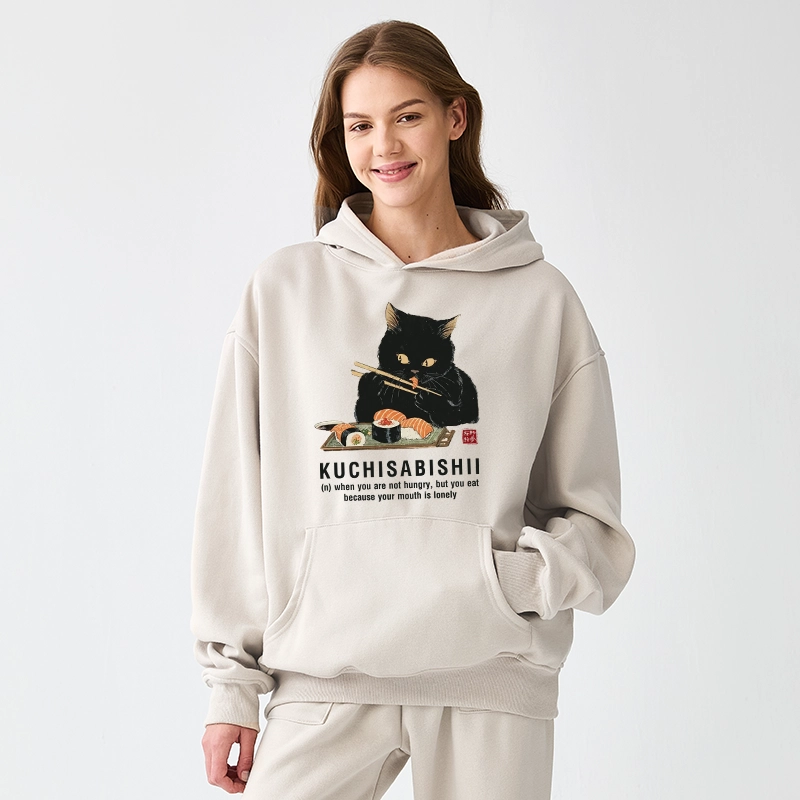 Tokyo-Tiger Cat：Not Hungry, Just Bored Aldult Fleece Hoodie
